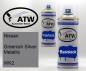 Preview: Nissan, Greenish Silver Metallic, WK2: 400ml Sprühdose + 400ml Klarlack - Set, von ATW Autoteile West.